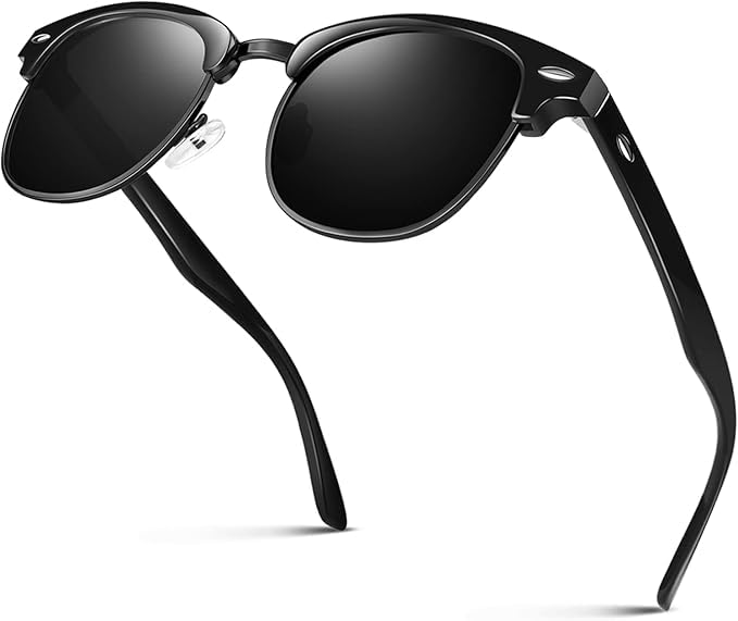 thedarker Non Polarized Square sunglasses for men and Women Uv 400 Protection Club Master Semi Rim Shape Cooling Goggles Shade Sunglass ITALIC (Size- Medium)-picture-48