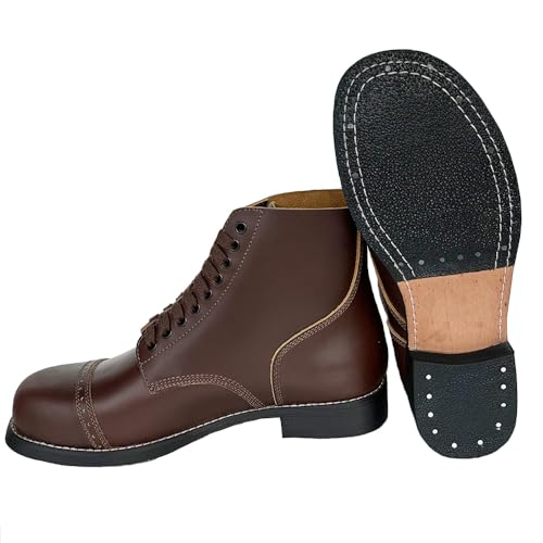 M1942 Short Boots Retro US Mens Cowhide Combat Hiking Outdoor Paratrooper Boots Vintage WWII Shoes2