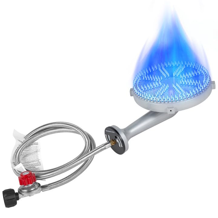 LLAMA VIVA Portable High Pressure Propane Gas Stove with Adjustable Regulator, Heavy Duty Cast Iron Burner for Outdoor Cooking, Brewing, and Backyard BBQ(200, 000 BTU)
