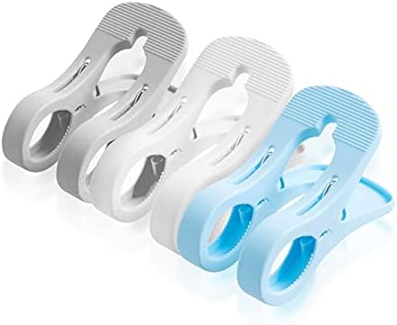 Kytpyi Pegs for Washing Line, Towel Clips for Sun Loungers, 6pcs Windproof Non-slip Clothes Pegs, Large Windproof and Non-Slip Strong Towel Clips for Beach Towel, Bath Towels, Sheet and Thick Clothe