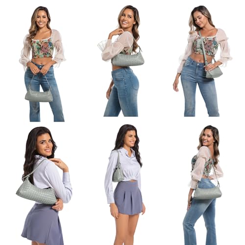Image of Handbags Shoulder Bags for Women Small Bags Women's Woven Tote Bag Crossbody Handbag Travel Hand Bag Purse Hobo