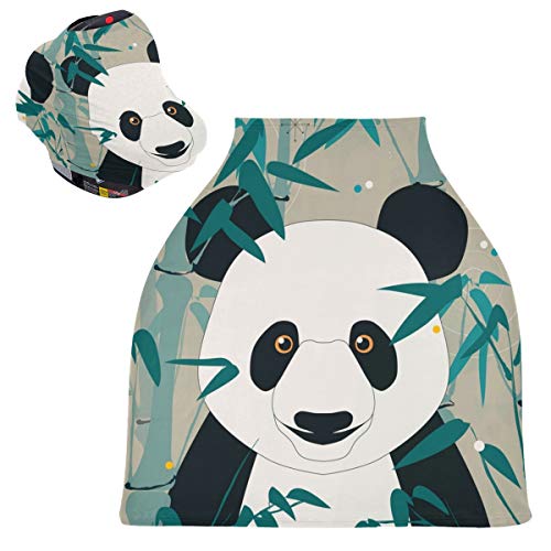 中国のかわいいパンダベビーカーシートカバーキャノピー伸縮性看護カバー幼児用母乳の男の子の女の子のための通気性防風冬のスカーフ