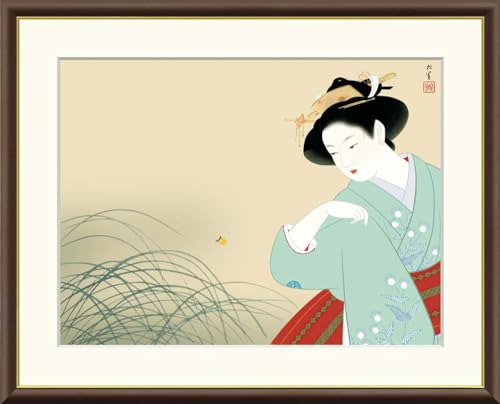 JHA 絵画 アート額絵 日本の名画 上村松園「新螢」W420×H340 NK0-SY-7S ジクレー版画