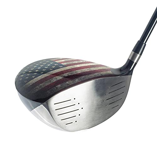Parskins Driver Skin - Premium Vinyl Golf Head Wrap With Precut Piece - Easy To Install - Knife-Less Tape Included - Made In Usa - Right Hand - American Flag #TOP1
