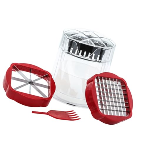 Tagliafrutta Multifunzionale, Rimovibile per Fragole, Verdura, Frutta, Manico in ABS Antiscivolo, Efficiente Utensile da Taglio per Preparazione