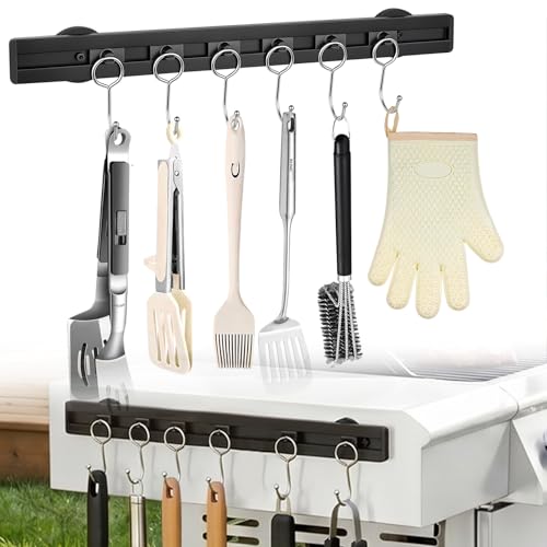 Magnetic Grill Hooks with 6 Swivel Hooks