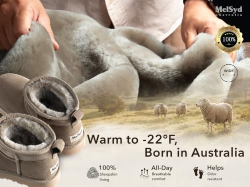 Image of 100% Sheepskin Mini Boots with Arch Support Options: Warm to -22F