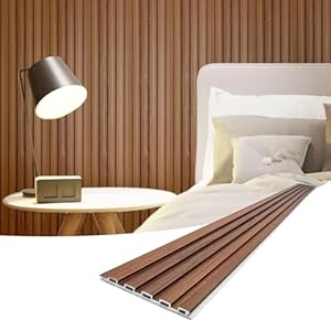 Art3d Slat Wall Panels, WPC Soundproof 3D Wall Paneling for Interior Wall Decor, TV Background, 8-Pack 96 x 6 in. Teak