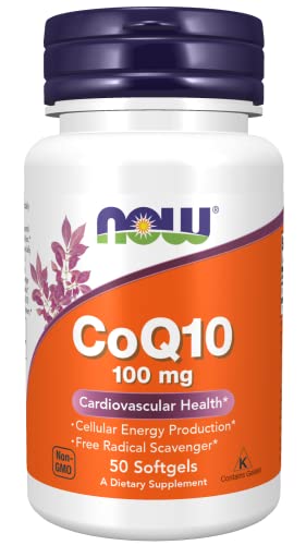 NOW Foods CoQ10, 100 mg, 50 Sgels (Pack of 3)