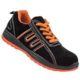 Urgent Arbeitsschuhe Sicherheitsschuhe Modell 216 S1 EN ISO 20345 Unisex (Schwarz orange, EU Schuhgrößensystem, Erwachsene, Numerisch, M, 44)