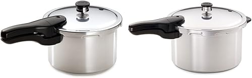 Presto 01241 Olla a presión de aluminio de 4 cuartos y olla a presión de aluminio 01282 de 8 cuartos