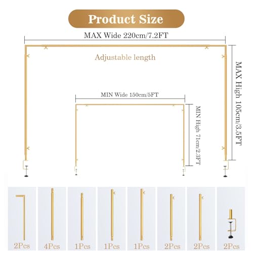 Arco de mesa ajustable QCGNIUI con clips de 150 a 220 cm para globos 4