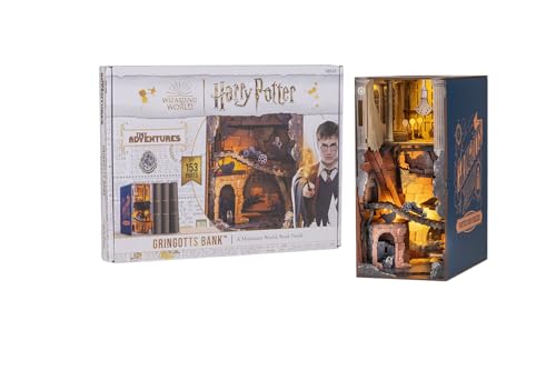 Revell Modellbausatz Tiny Adventures I Gringotts Bank Harry Potter I 3D Miniaturhaus I Book Nook Holz Buchstütze I Geburtsagsgeschenk für Fans I Buchstütze Harry Potter