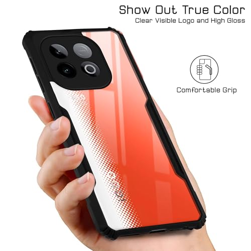 Image of Jkobi Hybrid Back Cover Case for Vivo iQOO Neo 10 (Shockproof with Polycarbonate Clear Panel | Professional Black)