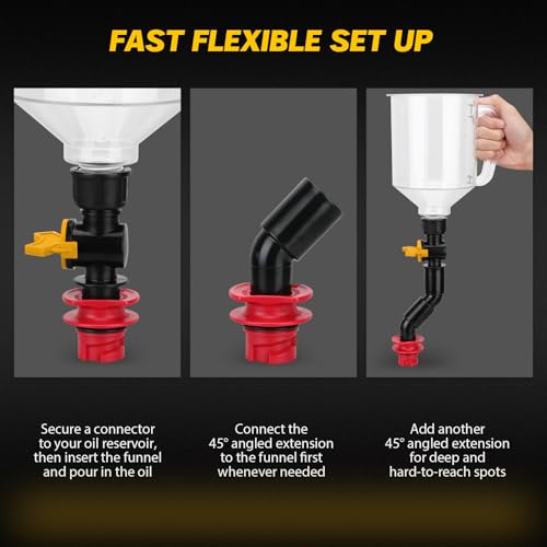 image for ELEAD 18-Piece No Spill Engine Oil Funnel Kit, 1.59QT/ 1.5L Automotive