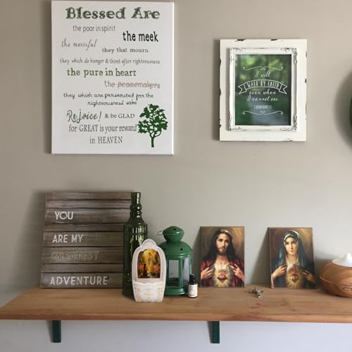 Image of KOMI Porcelain Our Lady of Lourdes Catholic Holy Water Font for Entrance of Home Church Wall Hanging Decor Religious Gift Blessed Mother Mary Holy Water Holder
