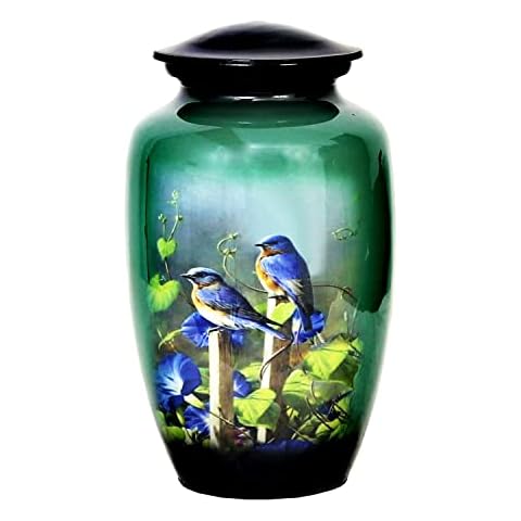 HLC URNS Lovely Humming Bird Adult Cremation Urn for Human Ashes - Adult Funeral Urn Handcrafted - Affordable Urn for Ashes (Adult (200 lbs) - 10.5 x 6 “,Lovely Humming Bird Cremation Urn) Cover