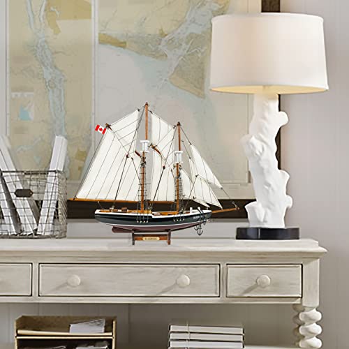 SAILINGSTORY Wooden Sailboat Model Ship Bluenose 1/110 Scale Replica Schooner Sailboat Decor Small - Thumbnail 5
