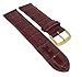 Produktbild Minott Ersatzband Uhrenarmband 14mm - 30mm | Leder Bordeaux mit Naht und Krokoprägung 32285S/G, Stegbreite:18mm, Schließe:Gelbgolden