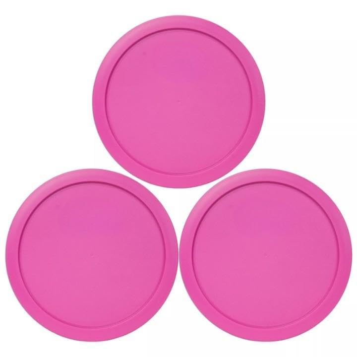 For Pink Round Plastic Food Storage Replacement Lid (3-Pack)
