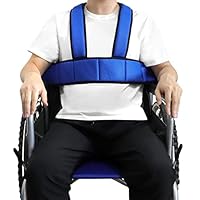 LOSCHEN Rollstuhl Harness Anti-Rutsch halbe Weste Sicherheitsgurt Einstellbare Dicke Sicherheit für ältere und behinderte Kinder, verhindern Kippen Fallen (Blau)
