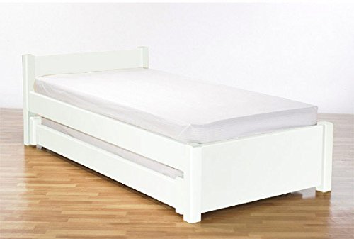 Small Single Short 2'6" Taurus Trundle Bed. Spare Bed That Rolls Under Our Other Bed Frames (Eau De Nil Painted)