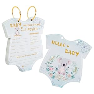 30 PCS Baby Prediction Cards, Predictions and Advice Card for Baby Shower, One Size Eucalyptus Leaves Edition Cards for Baby Party Supplies Decoration Souvenirs