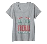 donna le titsnow le tits ora brutto natale lasciate neve maglietta con collo a v
