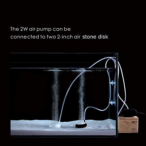 Carefree Fish Aquarium Air Pump 2W Super Quiet and Power Fish Tank Bubbler Bubble Stone Accessories