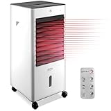 gridinlux® | Climatizador Evaporativo Homely TEMP COMPLETE | Enfriador de Aire Grande Móvil y Silencioso | Ventilador Portatil de pie | Mando | Frío y Calor | 3 Velocidades | 65W Bajo Consumo