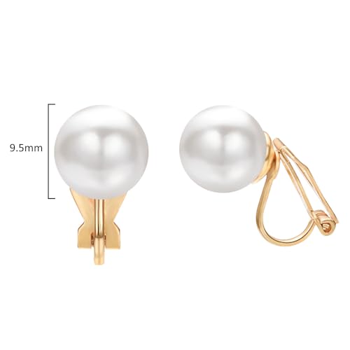 Aretes de Perla para Mujer con Clip No Perforados miniatura 2