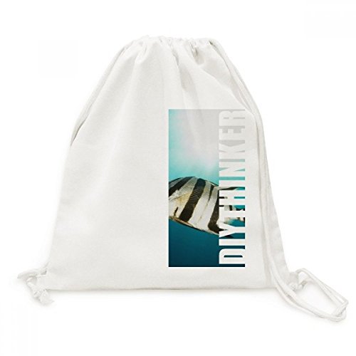 Sac à dos poisson tropical en toile robuste avec cordon de serrage
