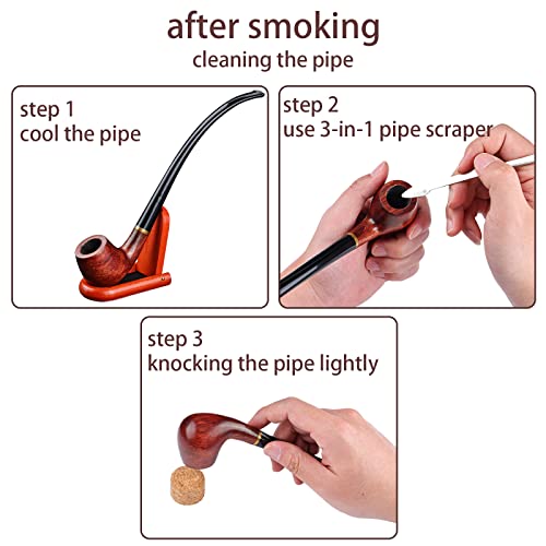 Joyoldelf Tobacco Pipe Smoking Pipe Rosewood Exquisite Handcrafted Churchwarden Tobacco Pipe - Complete Starter Set - Image 6