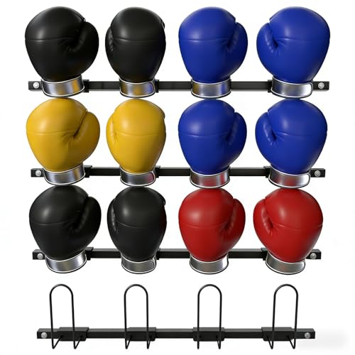 SQXLXDD 4Pcs Set Wall Mount Boxing Gloves Rack, Hang Up Glove Dryer Holder, Boxing Gloves Organizer for Garage Gym Training Room, Gloves Display Stand for Home Shopping Center