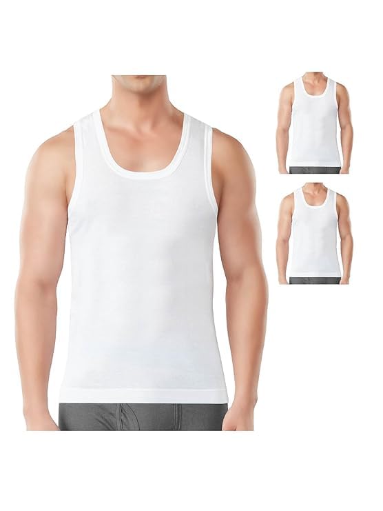 Men's 100% Cotton Sleeveless Vest | Soft & Breathable Innerwear | Comfortable Round Neck Gym Vest | Lightweight Everyday Wear-image-37