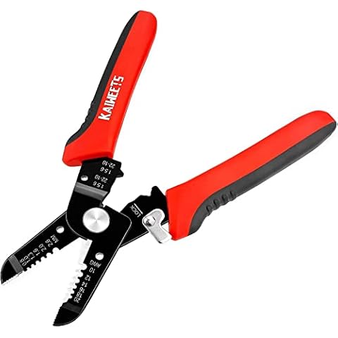 KAIWEETS Wire Strippers, 7.5 inch Wire Cutter Electrical Stripping Tool with Build-in Wire Cutter Pliers for 10-22 AWG Stranded Cover