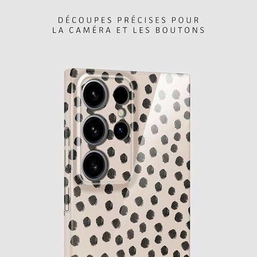 Coque rigide Samsung S24 Ultra fine et antichoc imprimé crème - 7