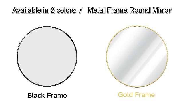 Growsun Black Round Mirror 24 inch, Wall Mounted Circle Mirror, Metal Framed Mirror for Bathroom Vanity, Bedroom Home Decor Mirros