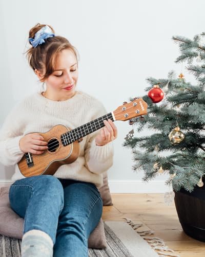 Miniatura 8 de Donner Ukelele Concierto 23 Pulgadas Para Adultos Niños Principiante Ukelele Madera Caoba Kit Y Cuerda Nylon, Online Lección Duc-200