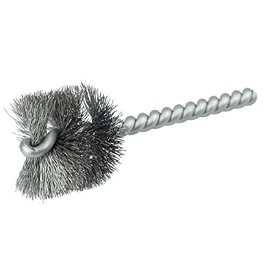 Weiler 21089 1-14 Power Tube Brush, 0.008 Stainless Steel Wire Fill, 1 Brush Length, Made in The USA Pack of 10
