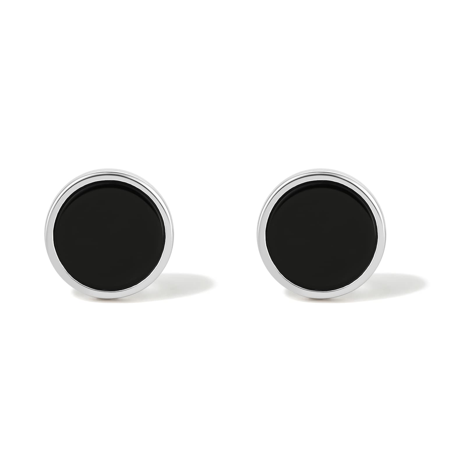 Ohrstecker Schwarz Silber, Damen ohrstecker herren silber Oh
