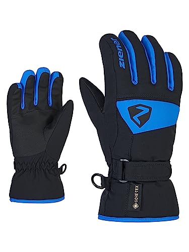 Ziener Barn LAGO GTX handske junior skidhandskar/vintersport | vattentät, andas, svart, 3 persisk blå 7.5