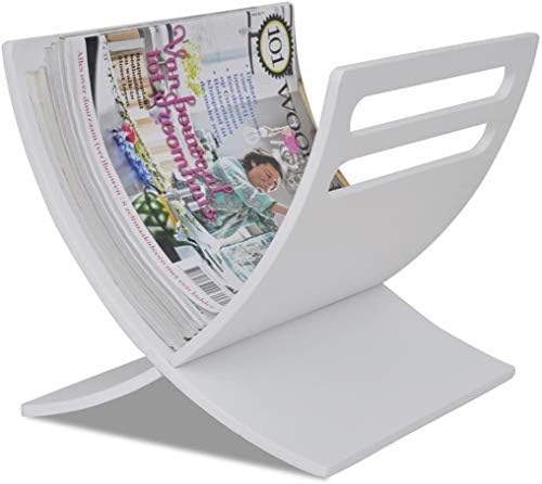 Magazine Rack,Wooden Magazine Racks Wood Bookshelf Holder Organizer Display Rack Free Standing Newspaper Storage Holder for Home Office Bedroom Living Room White,29.5 x 29.5 x 26.5cm