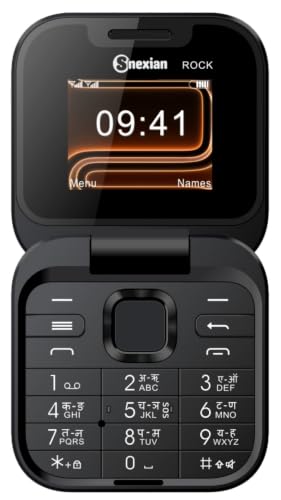 Snexian All-New Rock X Flip Dual Sim |Keypad Mobile with 1.8" Display |Flip|Fold|Call & SMS Indicator|Attractive Design |BT Dialer|Voice Changer|Long Lasting Battery|Camera|Feature Phone| Black