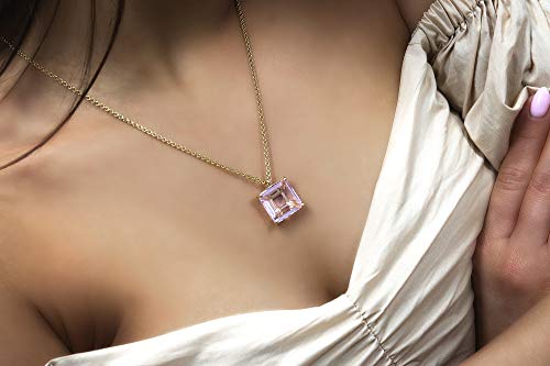 Collier en quartz rose naturel : bijoux faits main et pierre précieuse - 2