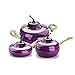 Produktbild PACUM 20 cm kreatives, rauchfreies und antihaftbeschichtetes Küchentopf-Set im Auberginen-Stil, Suppentopf, Milchtopf, Bratpfanne und Bratpfanne, Kochgeschirr-Set Vision