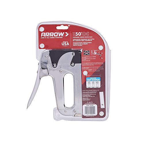 Arrow T50Oc Heavy Duty Outward Clinch Staple Gun, Manual Stapler For Packaging And Boxes, Uses T50 Staples In 3/8-Inch, 1/2-Inch, And 9/16-Inch #TOP5