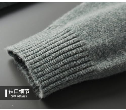 Mens Sweater Cashmere Sweater 100% Solid Wool Knitting Sweater High Lapel Pullover Top3