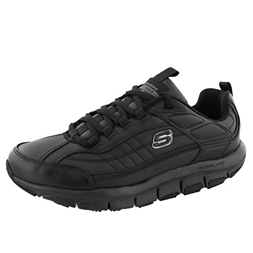 Skechers Men's Liv SR - Brawny Black Leather 8 EW