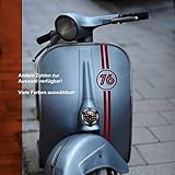 vespa lambretta harga  Aufkleber Banderole Startnummer Zahl für Vespa Lambretta Roller retro, Wunschzahl -größe; oval oder rund; viele Optionen